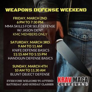 Krav Maga Cleveland Weapons Defense Weekend March 2018