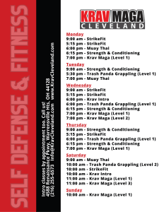 Krav Maga Cleveland 2026 Schedule