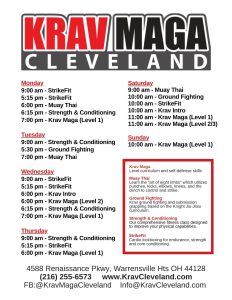 Krav Maga Cleveland Schedule 202609
